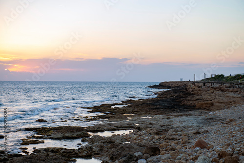 Winter sunset in Cyprus on the coast of Paphos  © julijacernjaka