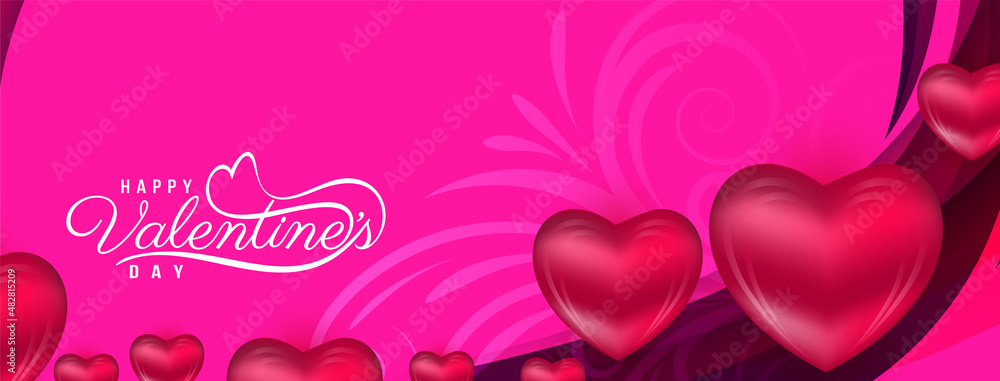 Beautiful Happy Valentines day elegant banner design
