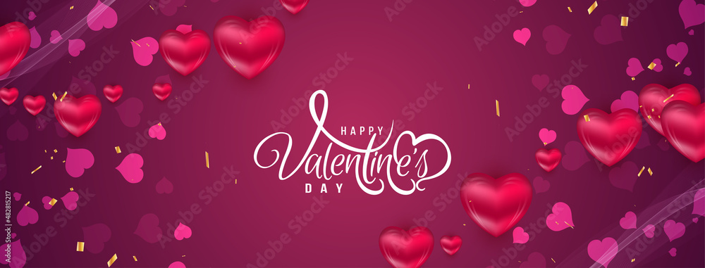 Happy Valentines day celebration greeting banner design