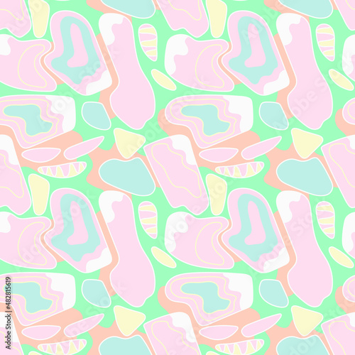 Seamless abstract colorful pattern with wave shapes