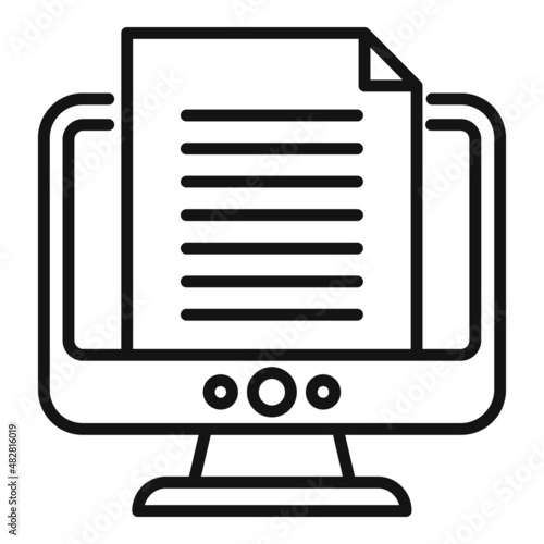 Online file icon outline vector. Class study