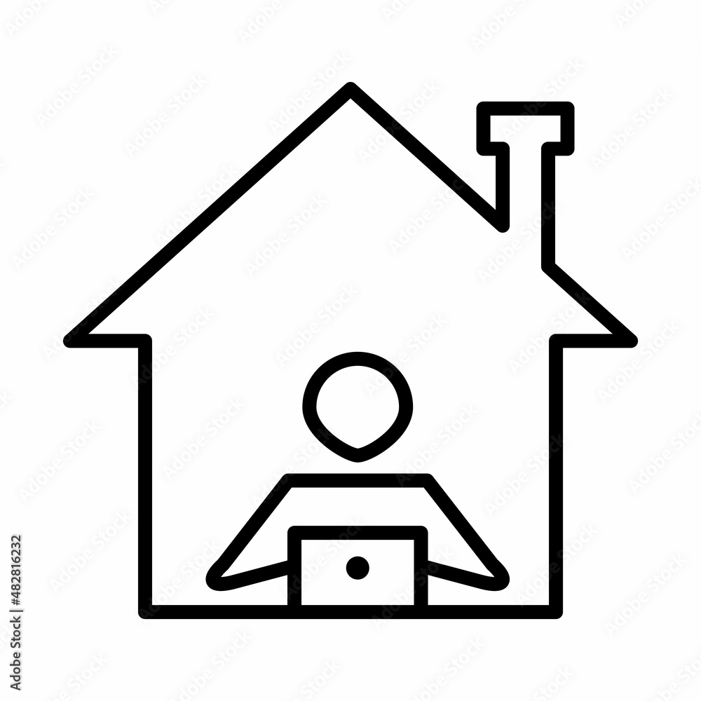 Work From Home, Remote Work Icon Design Vector Logo Template Illustration Sign And Symbol Work From Home, Remote Work Icon Design Vector Logo Template Illustration Sign And Symbol