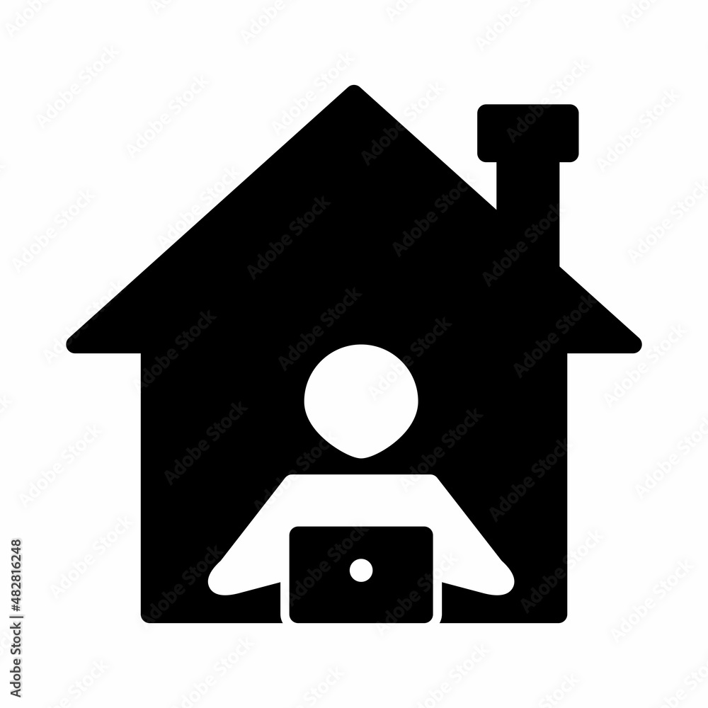 Work From Home, Remote Work Icon Design Vector Logo Template Illustration Sign And Symbol Work From Home, Remote Work Icon Design Vector Logo Template Illustration Sign And Symbol