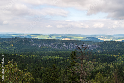 View from Cap hill - highest point of Teplicke skaly rock town in Czech republic photo
