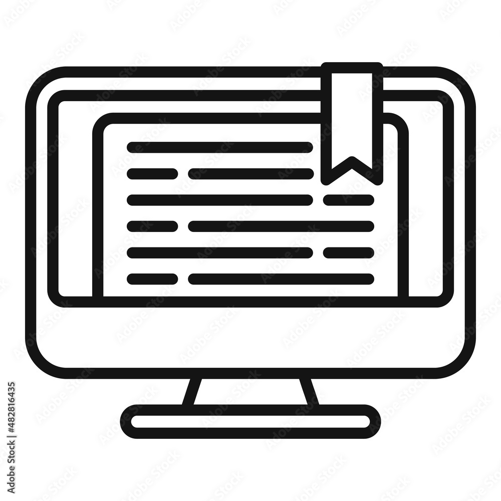 Online reading icon outline vector. Study training Online reading icon outline vector. Study training