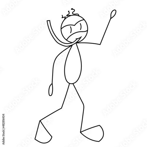 human figure scuba sketch, isolated, vector