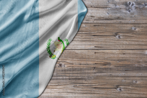 Wooden pattern old nature table board with Guatemala flag
