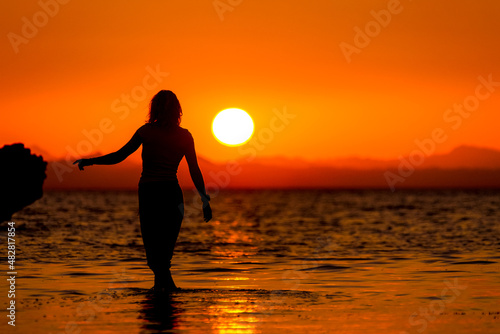 Girl at sunset