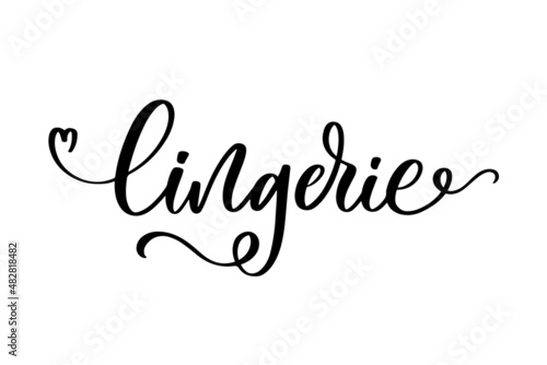 Lingerie hand lettering vector logo of a lingerie store, sex shop.