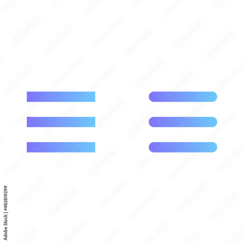 Hamburger Menu vector icon with gradient