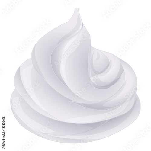Fototapeta Naklejka Na Ścianę i Meble -  Meringue cream icon cartoon vector. Cake foam