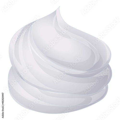 Cake meringue icon cartoon vector. Cream whip