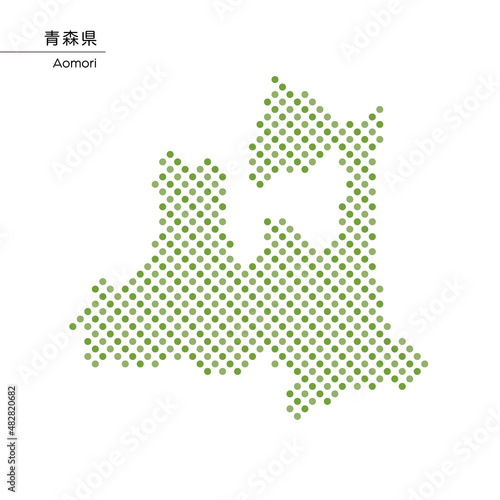 青森県のデザイン地図　ドット