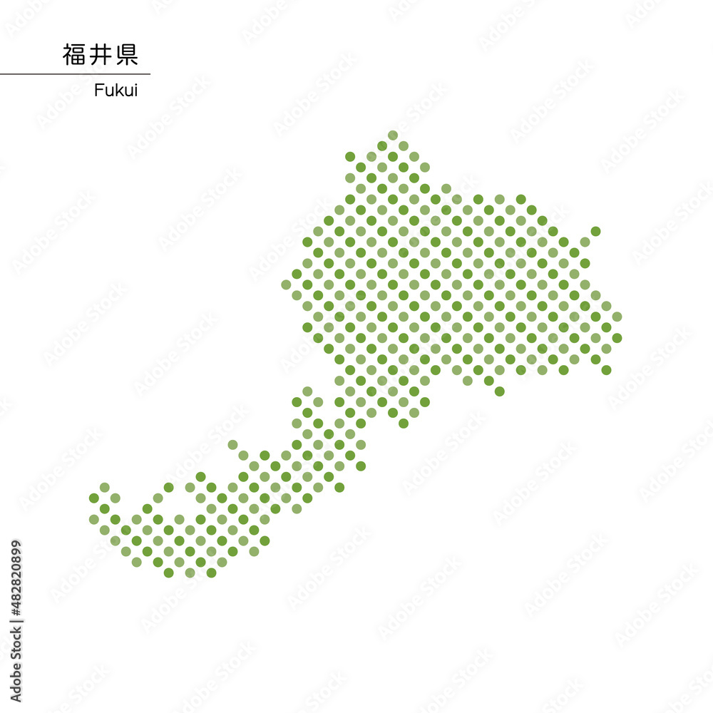 福井県のデザイン地図　ドット