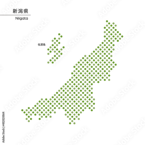 新潟県のデザイン地図　ドット