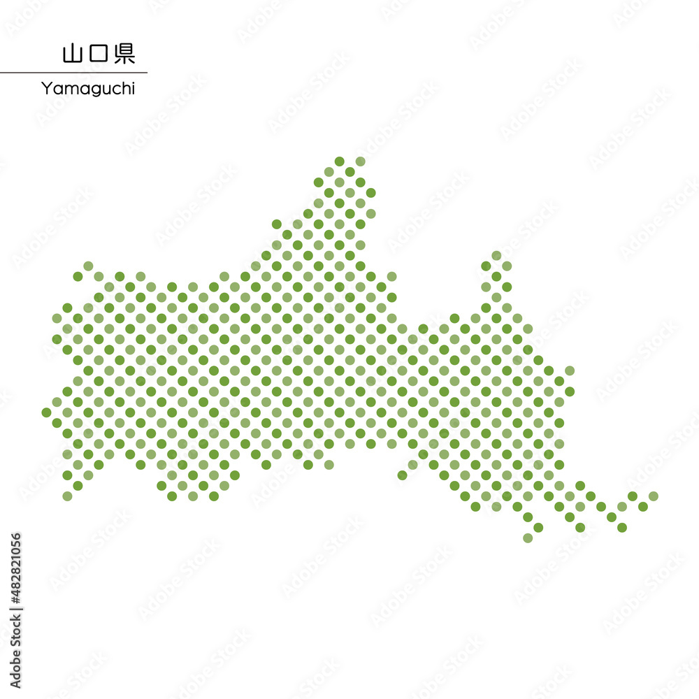 山口県のデザイン地図　ドット
