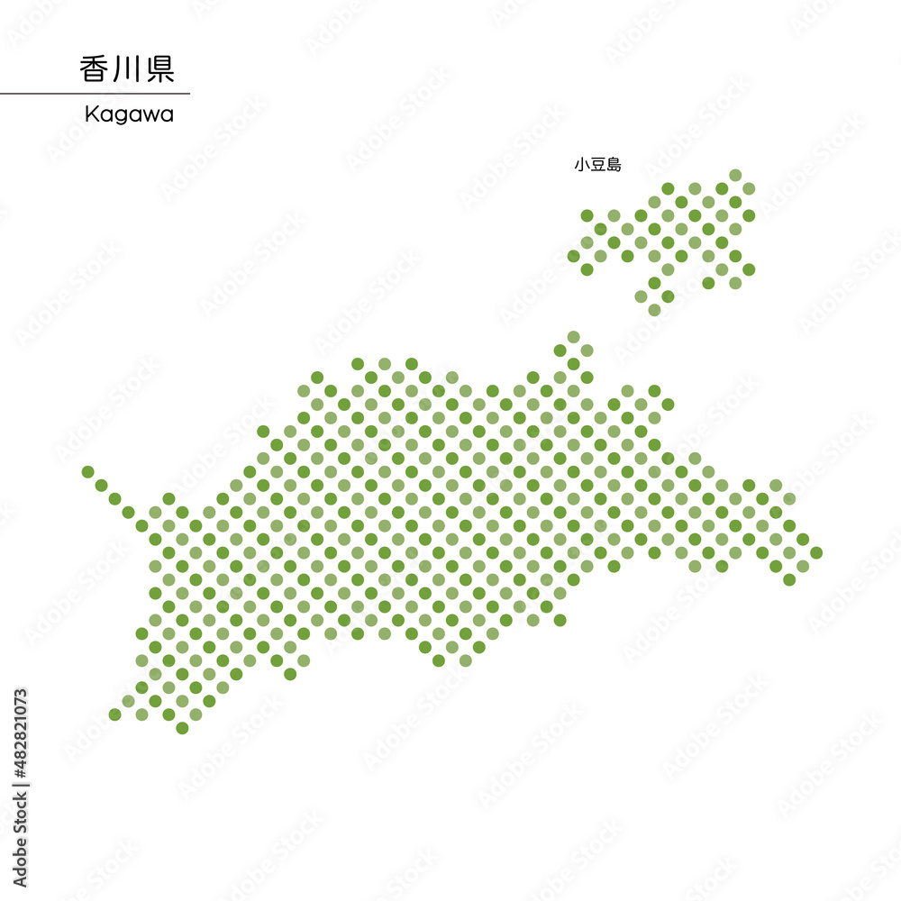 香川県のデザイン地図　ドット