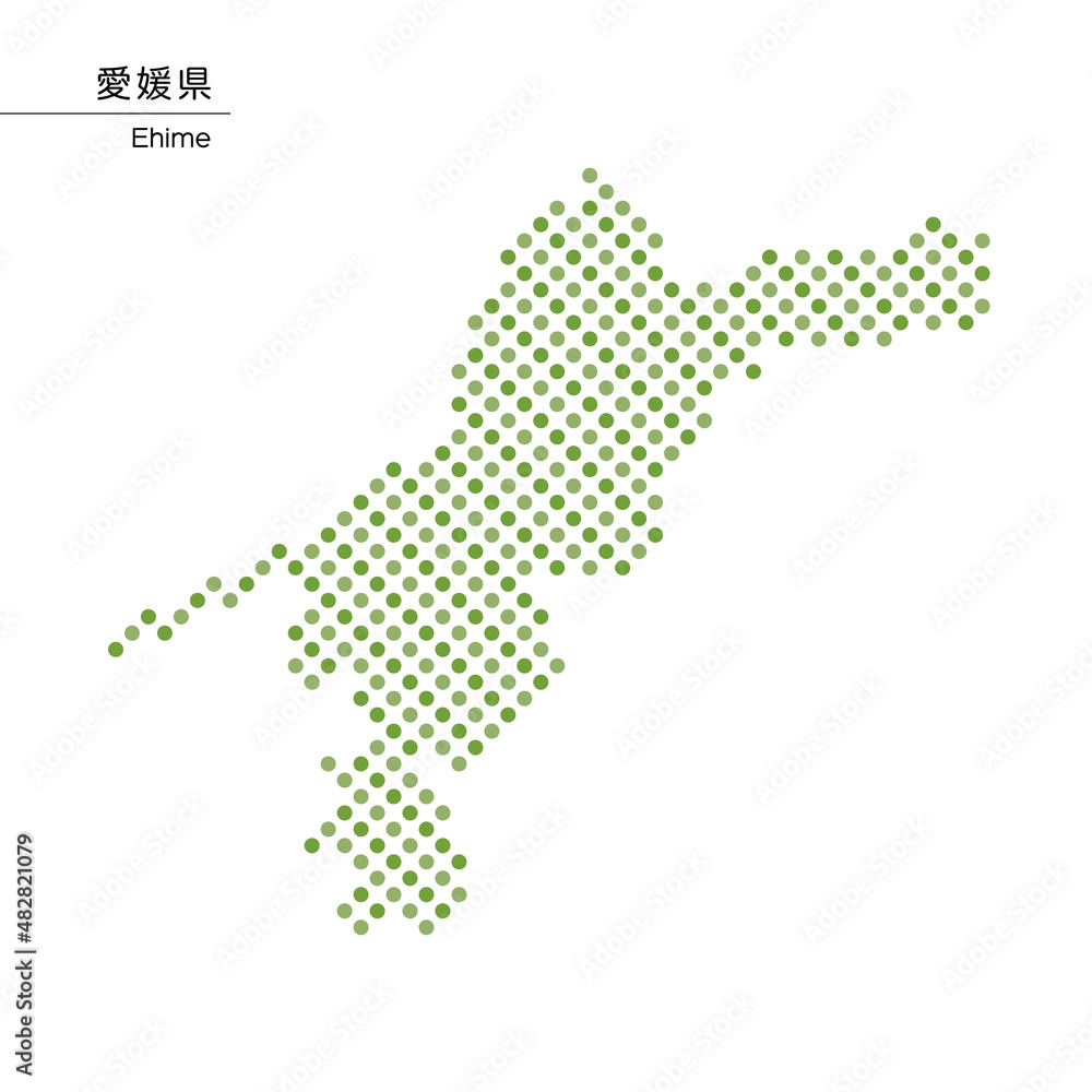 愛媛県のデザイン地図　ドット