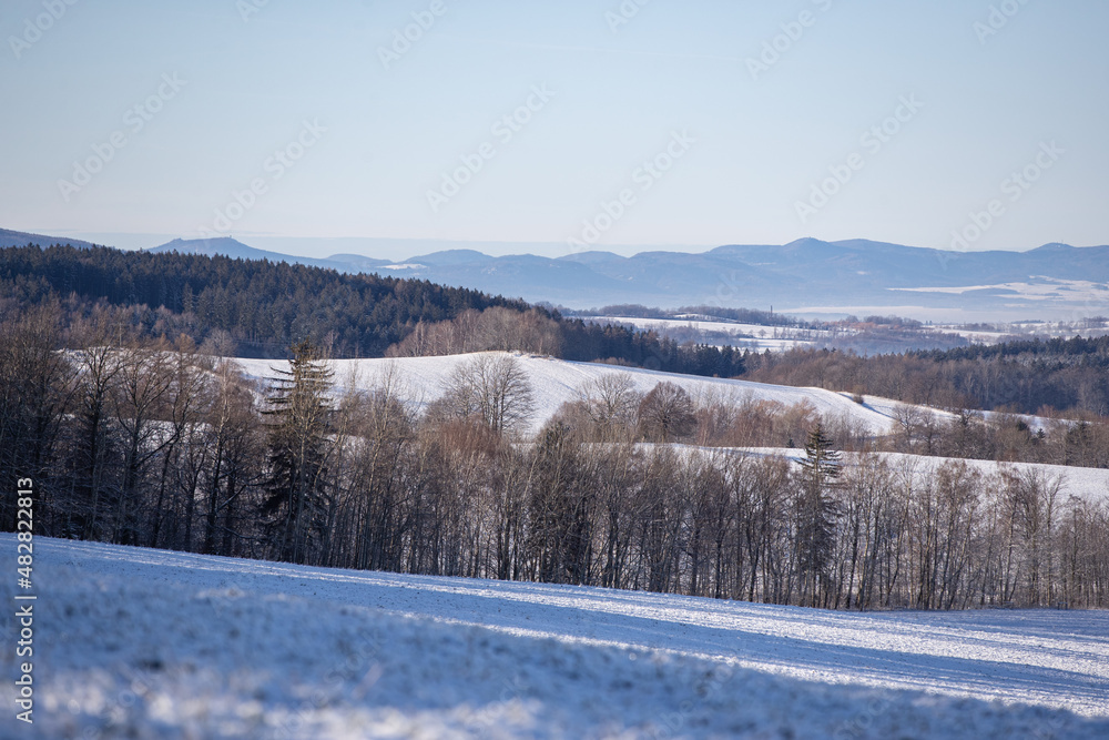 mountains landscape view in winter with snow mountains landscape view in winter with snow