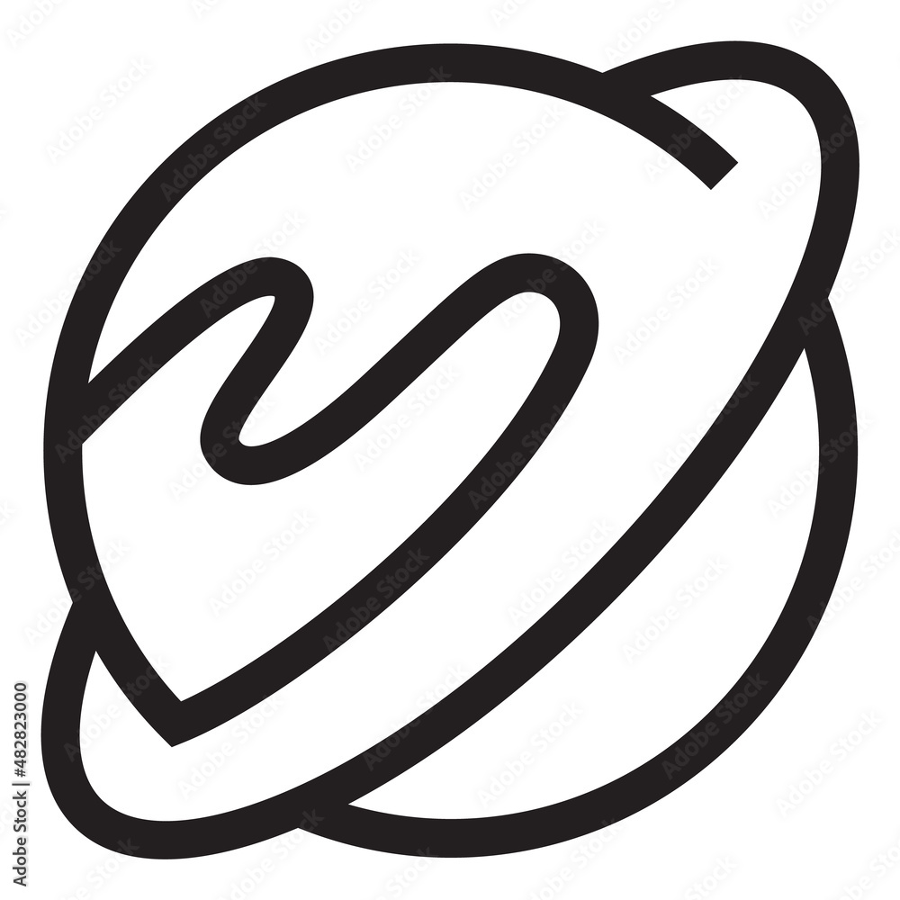 Planet icon. Space body with ring in linear style Planet icon. Space body with ring in linear style