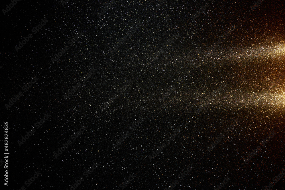 Two parallel beams of light on a black background in white grain Two parallel beams of light on a black background in white grain