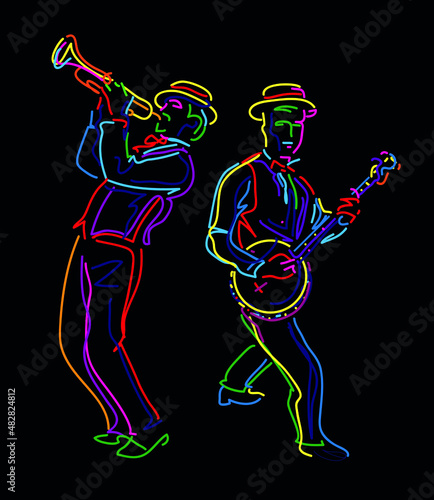 Jazz duo vector illustration