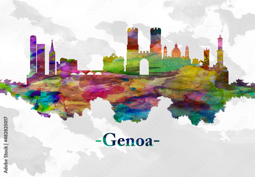 Fototapeta premium Genoa Italy skyline