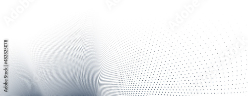 Dotted vector abstract background  light grey dots in perspective flow  dotty texture abstraction  big data technology image  cool backdrop.