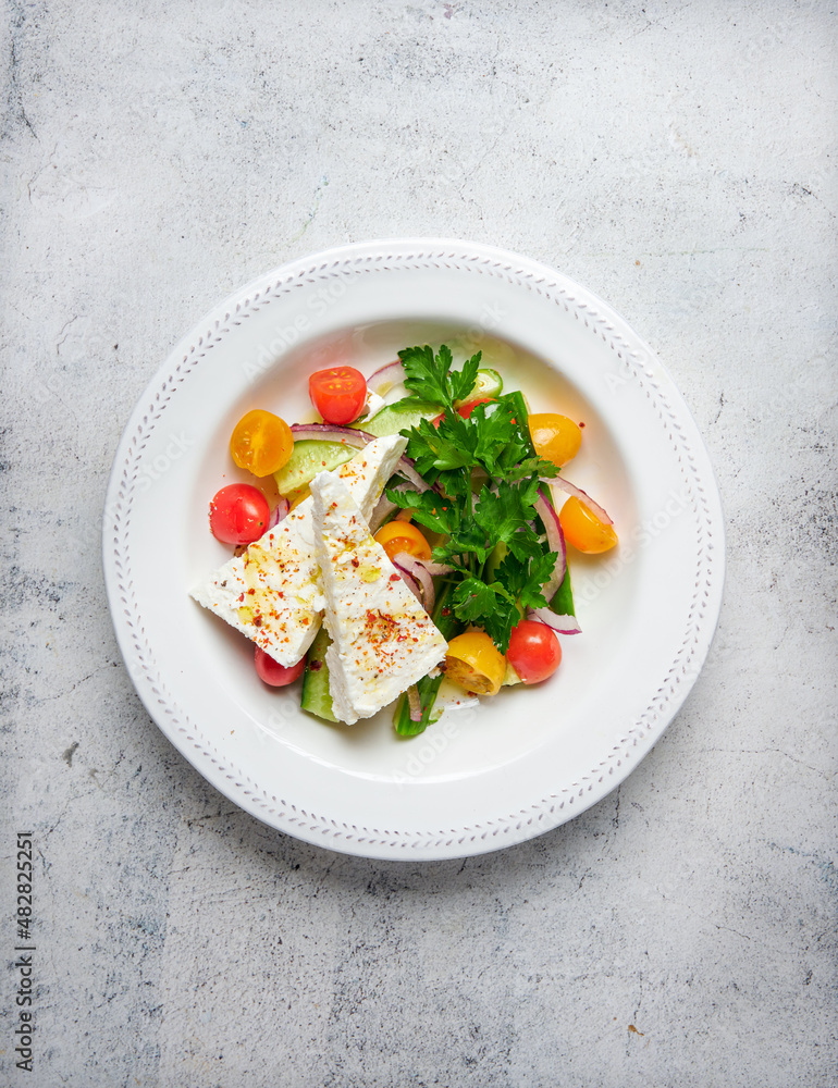 Tomato, cucumber and feta cheese salad Tomato, cucumber and feta cheese salad