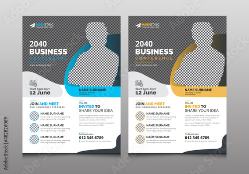 Modern Unique Business Conference Flyer Template Clean Design Layout Example Sample