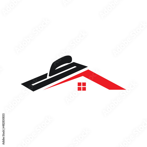 Modern home plastering logo design