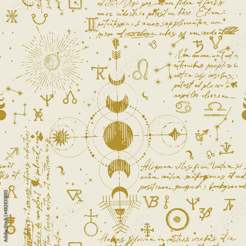 A pattern with an esoteric manuscript