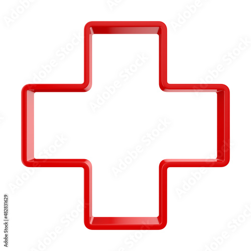 Symbol plus on white backgr...