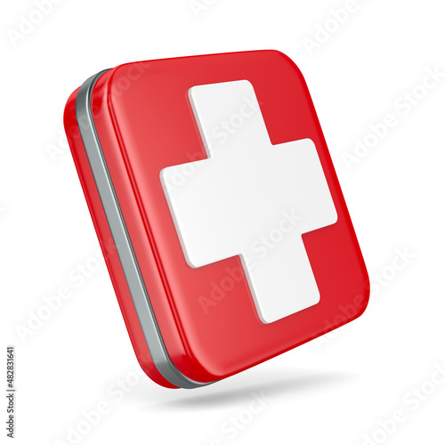 Symbol plus on white backgr...