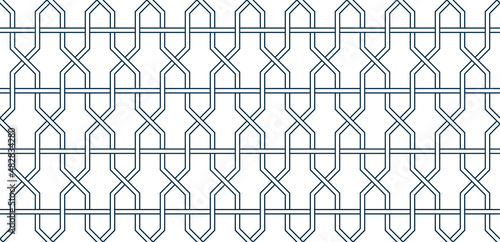 Geometric Islamic Seamless Pattern for decoration greeting card or interior. Vector Illustration.