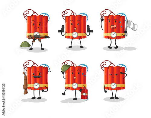 dynamite troops character. cartoon mascot vector