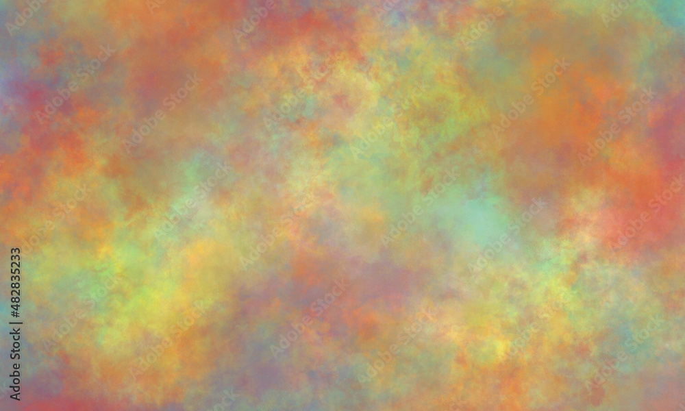 Abstract translucent watercolor background in purple, blue, yellow, red, orange and green tones. Copy space, horizontal banner. Abstract translucent watercolor background in purple, blue, yellow, red, orange and green tones. Copy space, horizontal banner.
