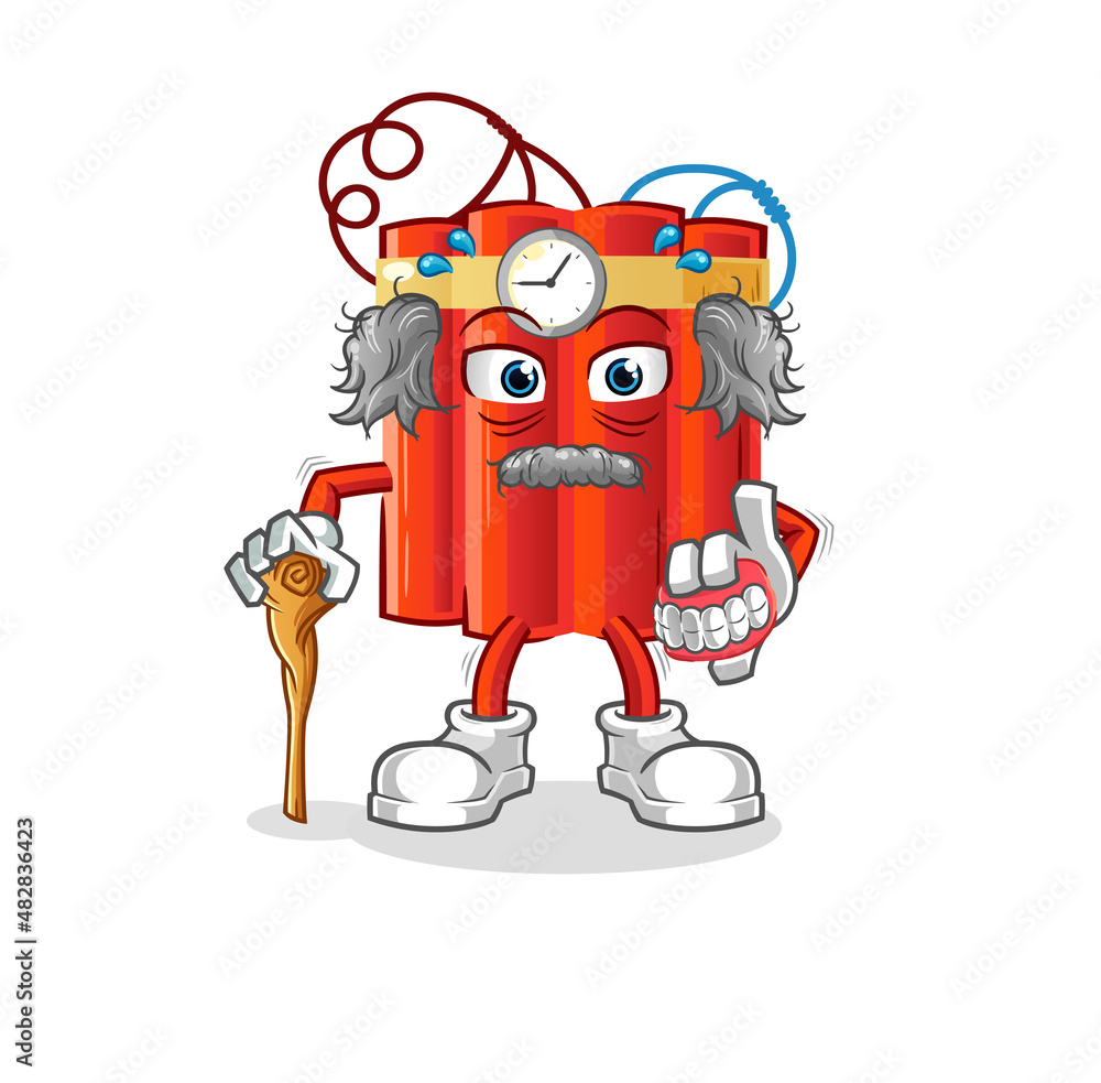 dynamite white haired old man. character vector dynamite white haired old man. character vector