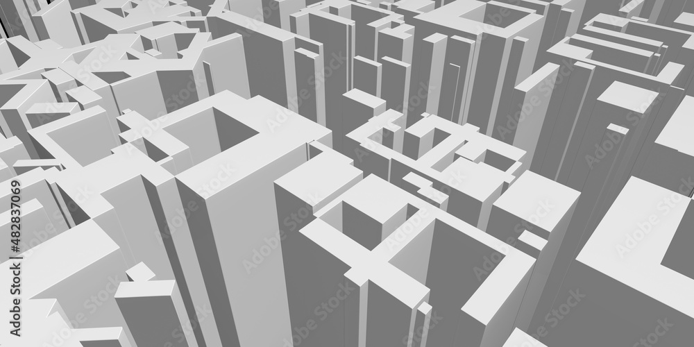 Obraz premium Abstract white architecture background. 3d render white background. 