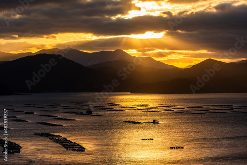 愛媛県、夜明けの宇和島・2022年冬