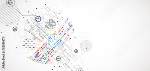 Abstract technology sphere background. Global network consept.