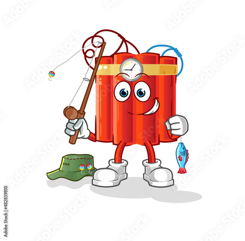dynamite fisherman illustration. character vector
