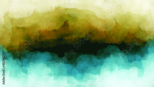 colorful smoke watercolor painting cloud abstract background vector