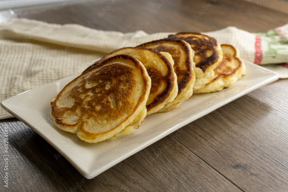 Classic Pancakes on wooden background. food concept Classic Pancakes on wooden background. food concept