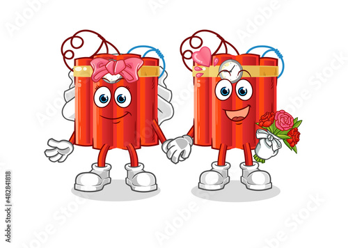 dynamite wedding cartoon. cartoon mascot vector