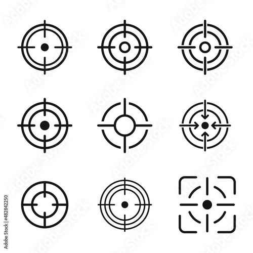 Aim icon. Target icon. Shooting mark. Aiming vector sign. Target goal icon, focus marketing aim.