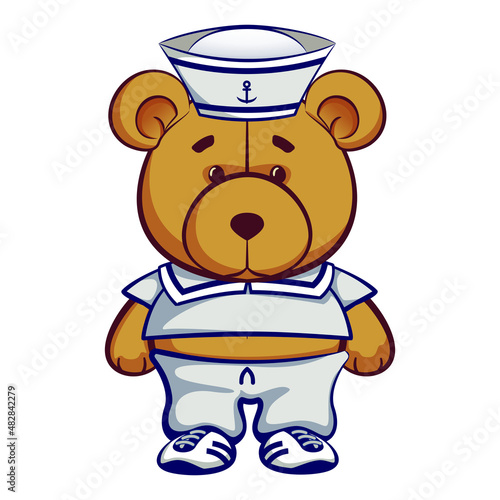 teddy bear in navy uniform