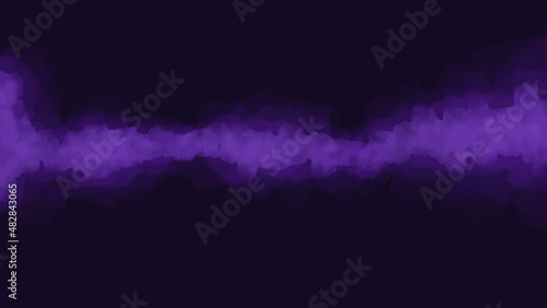 horizontal purple smoke line watercolor cloud abstract background vector