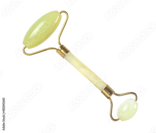 Obraz na plátne Quartz face massager isolated on white background.