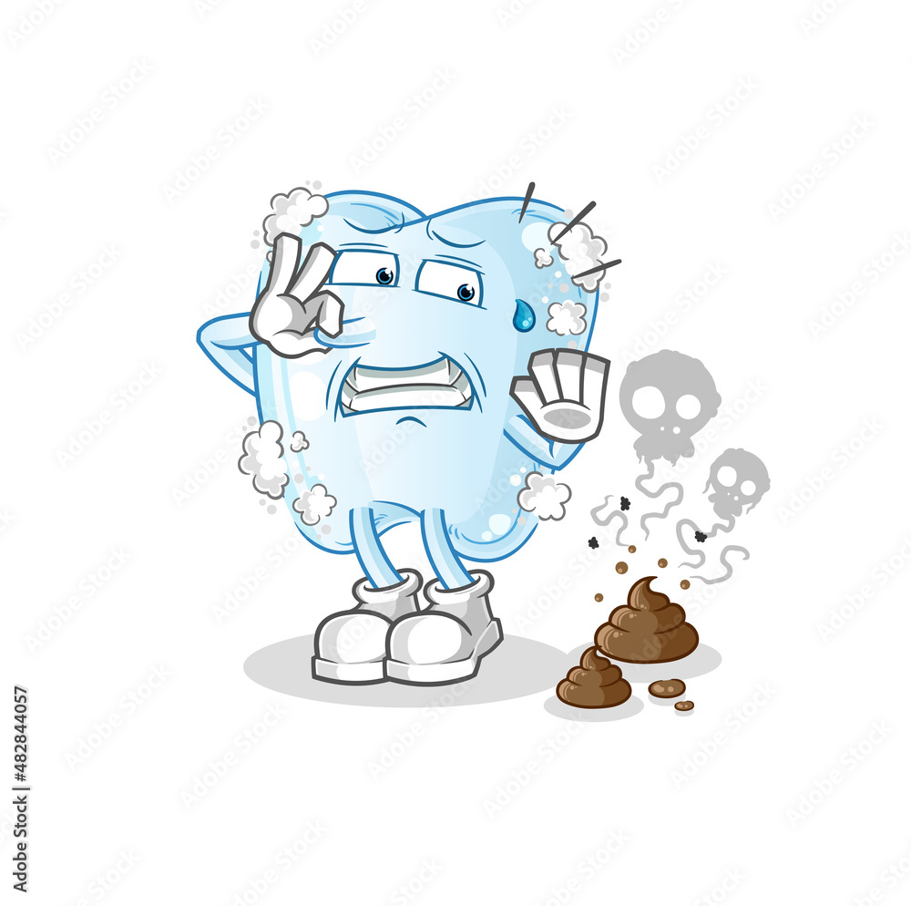 tooth with foam with stinky waste illustration. character vector tooth with foam with stinky waste illustration. character vector